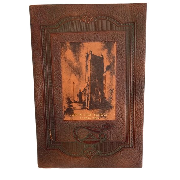 Vintage 1938 Cretin High School Diploma w/ Leather Cover St Paul, MN Minnesota - Picture 1 of 7